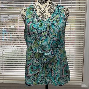 Lilly Pulitzer 100% Silk Sleeveless Blouse, Size 4